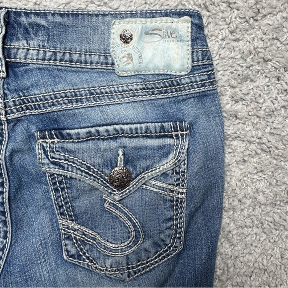 Silver Jeans Womens 27 Suki Surplus Capri Big Stitch Flap Pockets Low Rise Fest - Picture 4 of 7